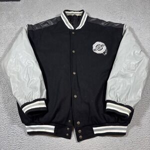 CHRYSLER Vintage XL Wool Blend Varsity Bomber Black/Gray Oversized Jacket